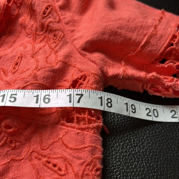 Free People In Dreamland Dress Coral Long
Sleeve Mini Cut Out Vneck Sz 4 - Picture 11 of 15